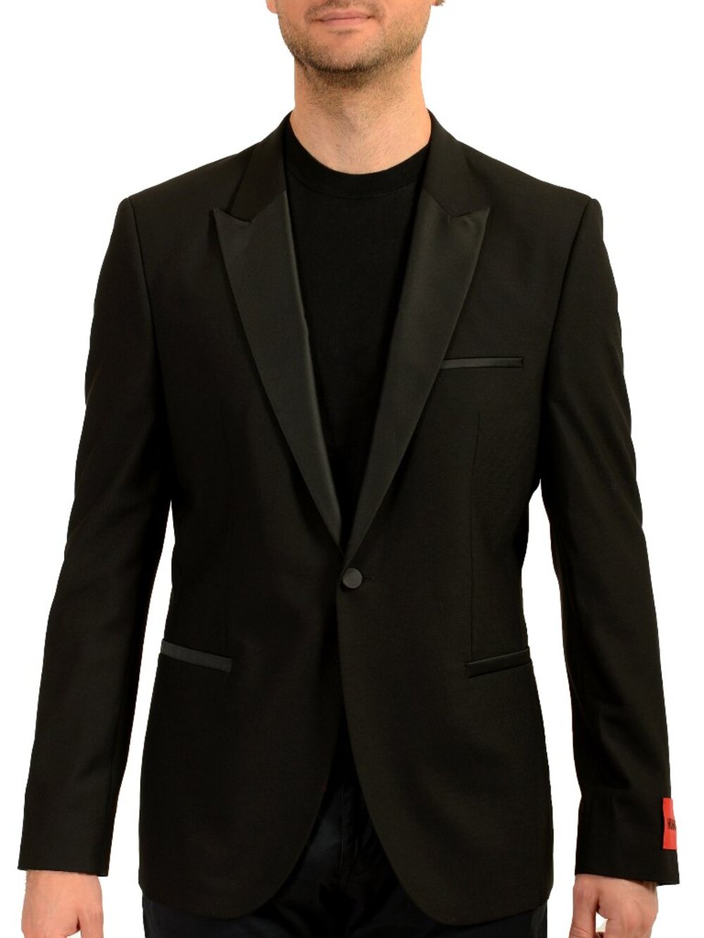 Hugo Boss Men's "Arti224E2X" Extra Slim Fit Black Wool Tux Blazer US 40L IT 50L